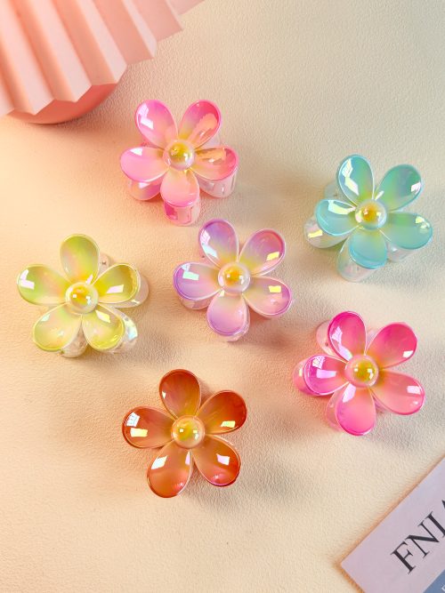 Pearl Gradient Five-Petal Clips