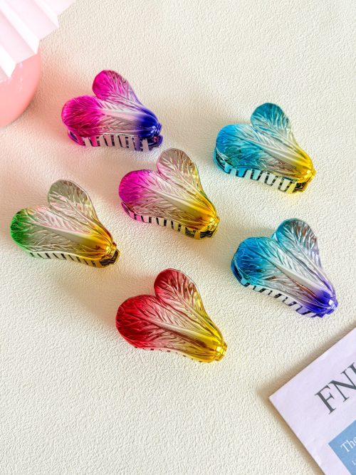 Iridesent Heart Leaf Hair Claw