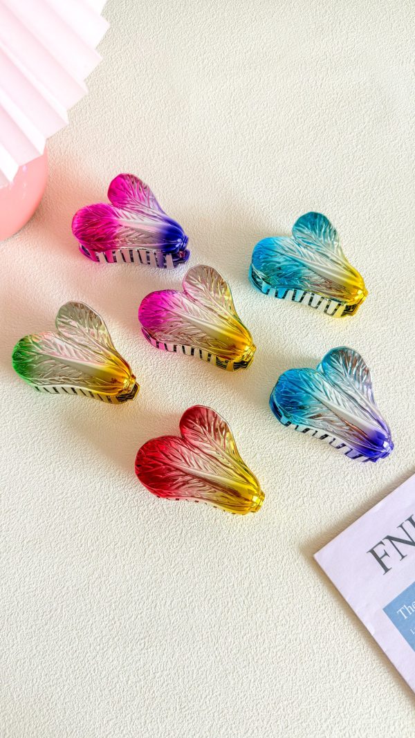 Iridesent Heart Leaf Hair Claw