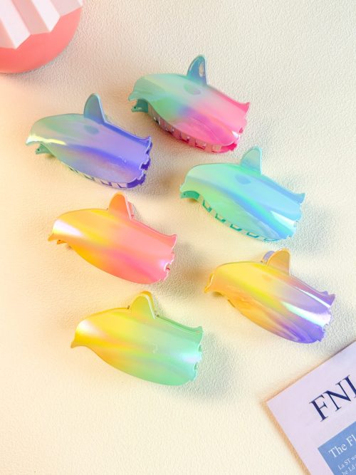 Iridescent Dolphin Electroplated Hair Claw