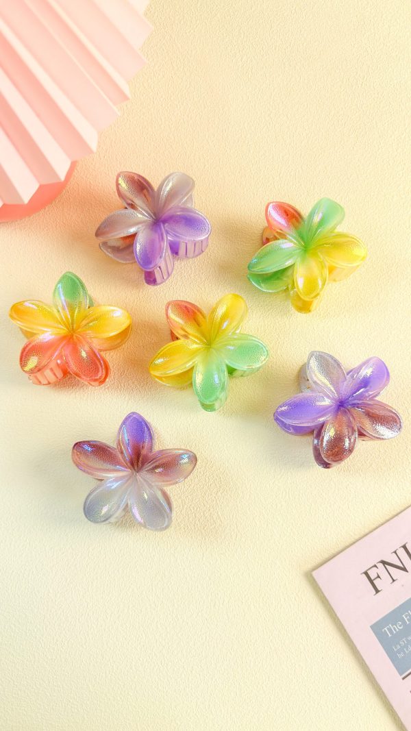 Iridesmented Plumeria Hair Claw