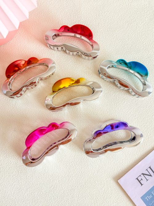 Metallic Hollow Cloud Hair Clips