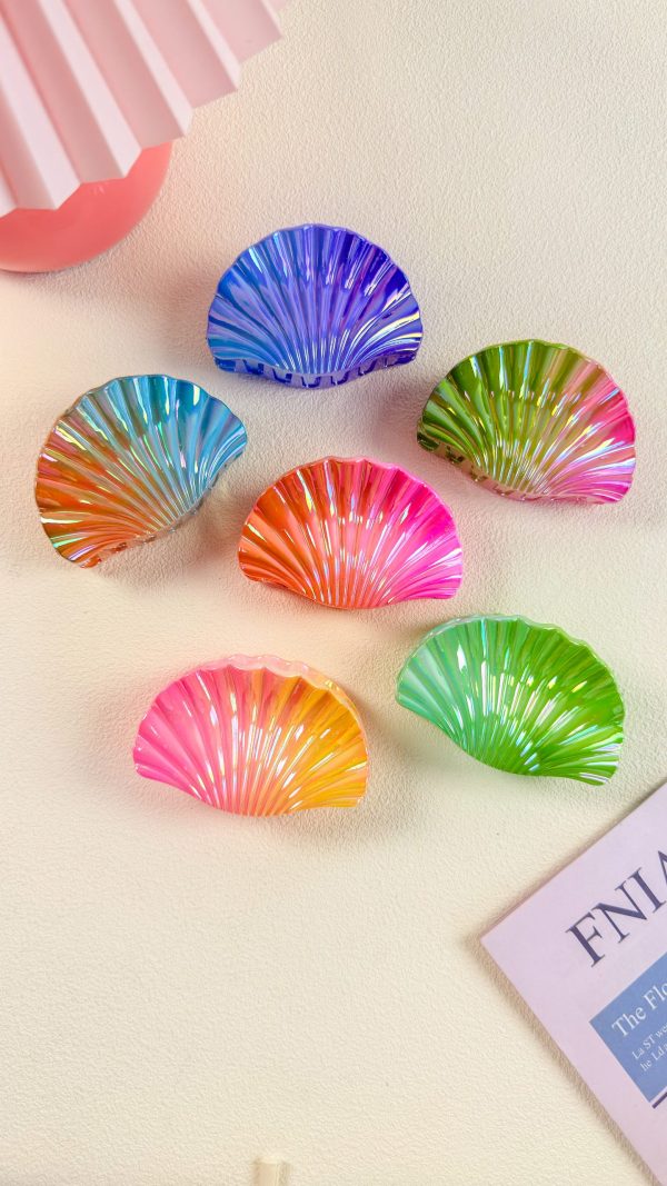 Iridescent Seashell Electroplated Hair Claw