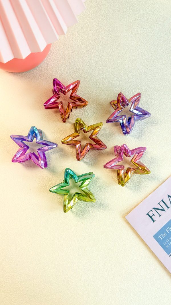 Metallic Gradient Star Hair Claw