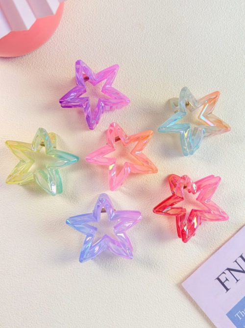 Iridescent Faceted Star Hair Claw