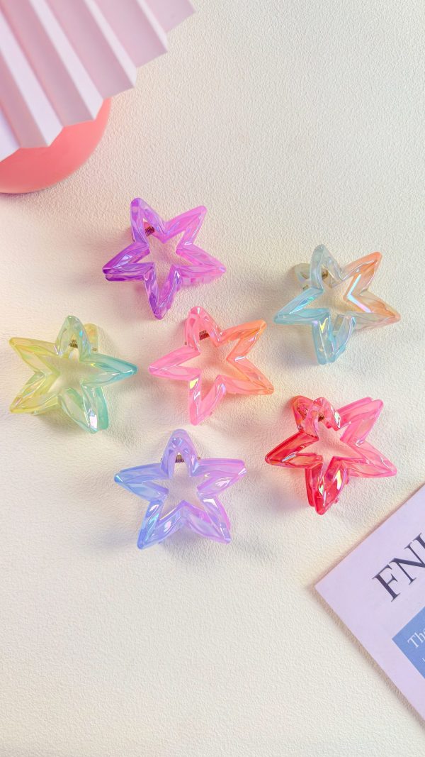 Iridescent Faceted Star Hair Claw
