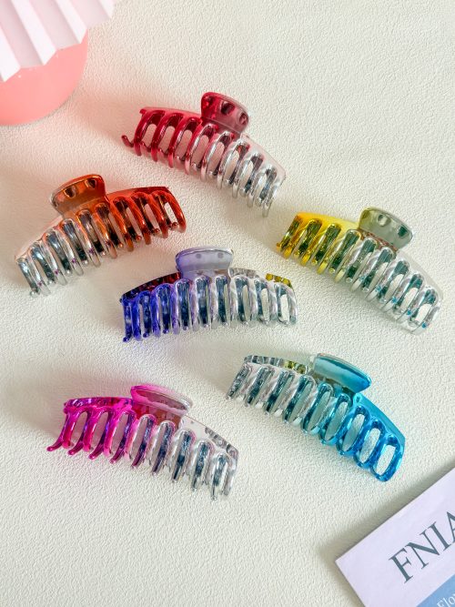 Chrome Gradient Hollow Large Hair Claws