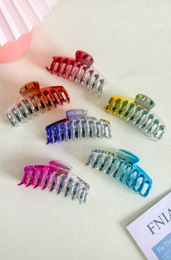 Chrome Gradient Hollow Large Hair Claws