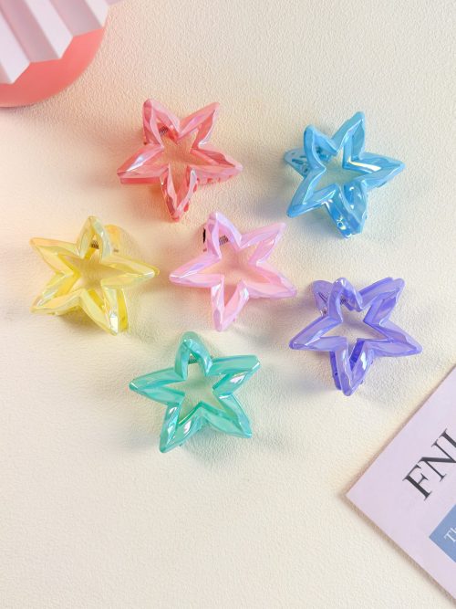 Kawaii Iridescent Star Hair Claw