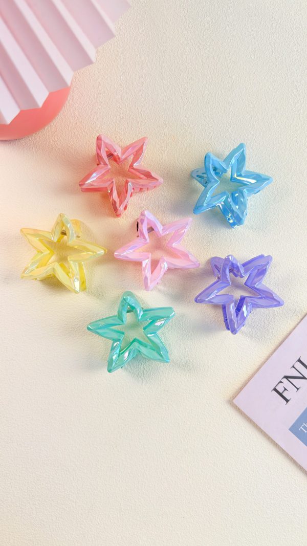 Kawaii Iridescent Star Hair Claw