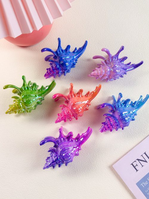 Gradient Aurora Seashell Spiky Hair Claw Clips