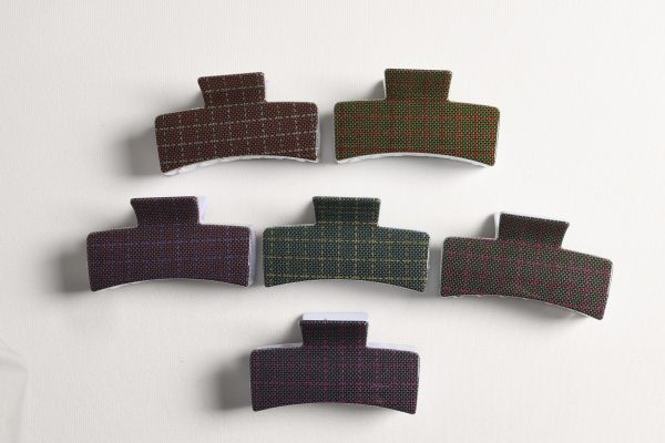 Preppy Retro Plaid Hair Claw Clips