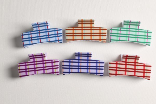 Fresh Color Block Stripe Hair Claws
