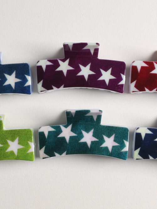 Retro Star Print Large Hair Claws