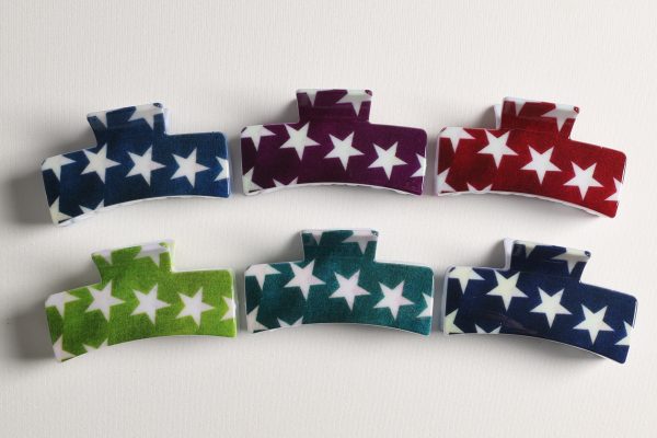 Retro Star Print Large Hair Claws