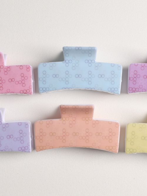 Pastel Bubble Pattern Hair Claw Clips