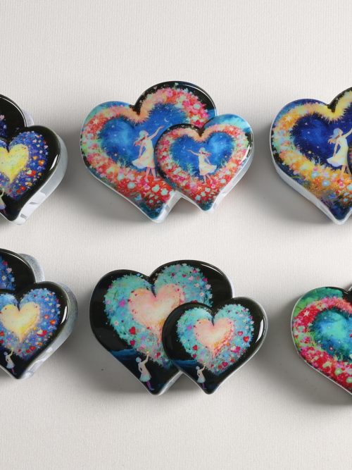 Fairy Tale Galaxy Double Heart Hair Claws