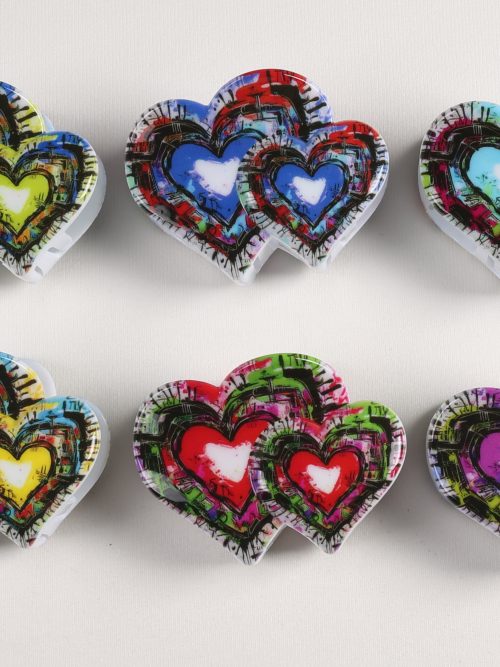 Pop Art Graffiti Heart Hair Claw Clips