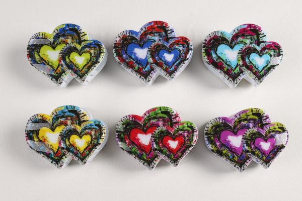 Pop Art Graffiti Heart Hair Claw Clips