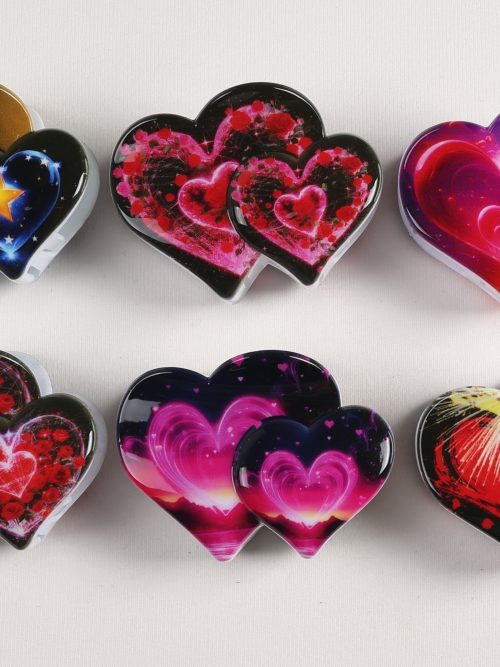 Fantasy Galaxy Rose Double Heart Hair Claws