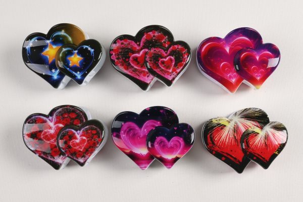 Fantasy Galaxy Rose Double Heart Hair Claws
