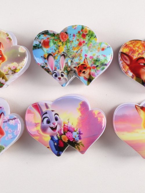 Sweet Fox Bunny Love Scene Heart Hair Claws