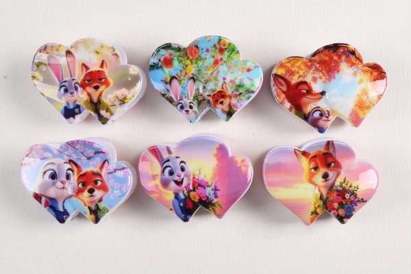 Sweet Fox Bunny Love Scene Heart Hair Claws