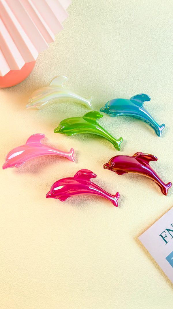 Metallic Gloss Dolphin Hair Clips