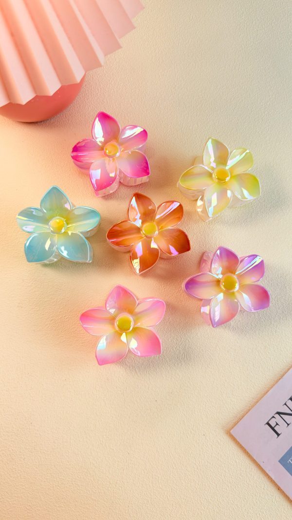 Shiny Tropical Plumeria Hair Claw