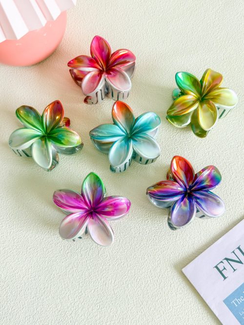 Vibrant Gradient Floral Hair Claw