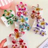 Holographic Tropical Flower Hair Claw Set