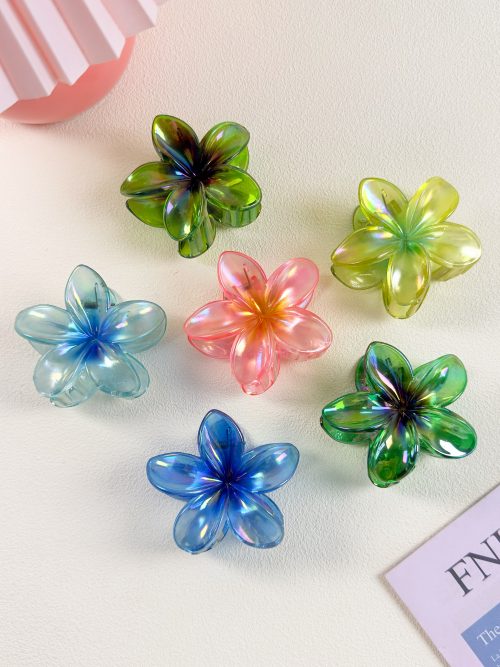 Jelly Shimmer Frangipani Hair Clips