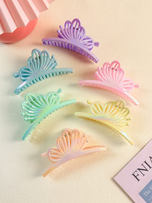 Iridescent Fan Crown Hair Claws