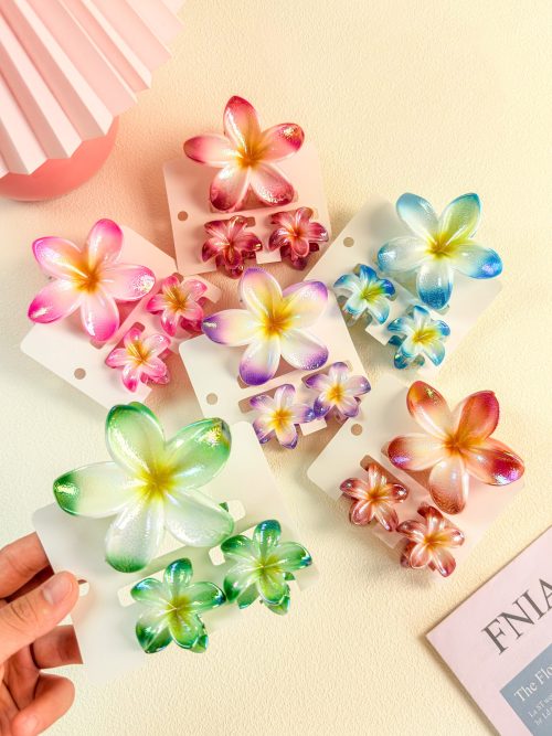 Bright Summer Plumeria Hair Claw