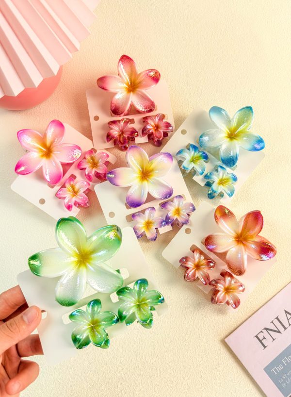 Bright Summer Plumeria Hair Claw