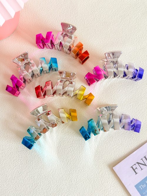 Rainbow Wave M-Shape Hair Claws