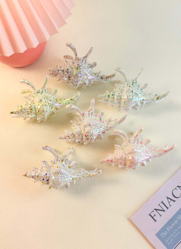 Glitter Mermaid Conch Hair Clips