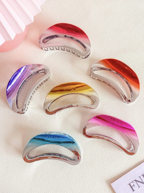 Metallic Curved Hollow Hair Claw
