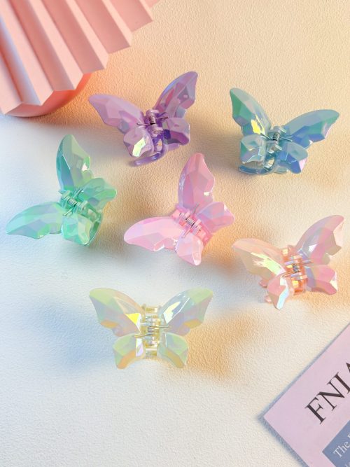 Iridescent Faceted Butterfly Hair Claw