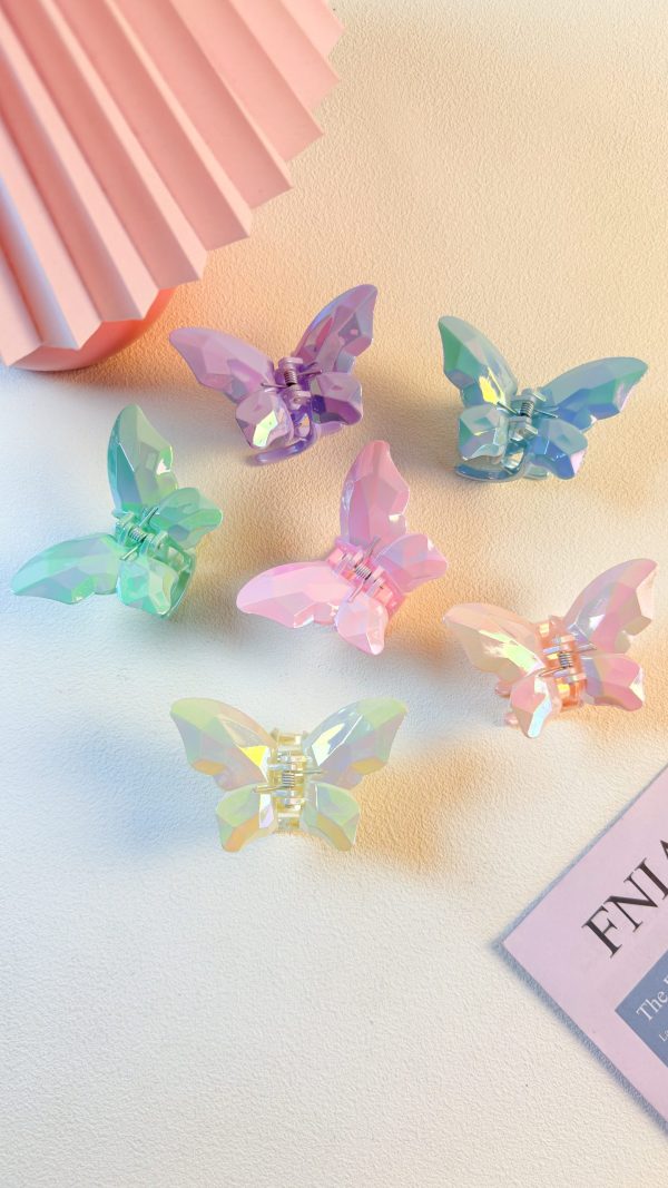 Iridescent Faceted Butterfly Hair Claw