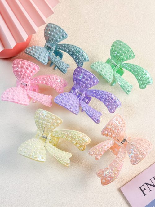 Iridescent Pearl Bow Hair Claw