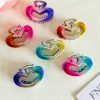 Shiny Gradient Hollow Heart Clips