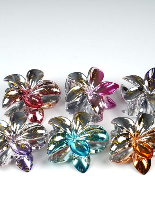 Shiny Flower Metal Hair Clips