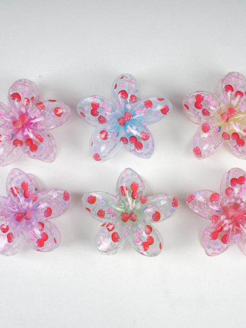 Transparent Floral Cherry Claw