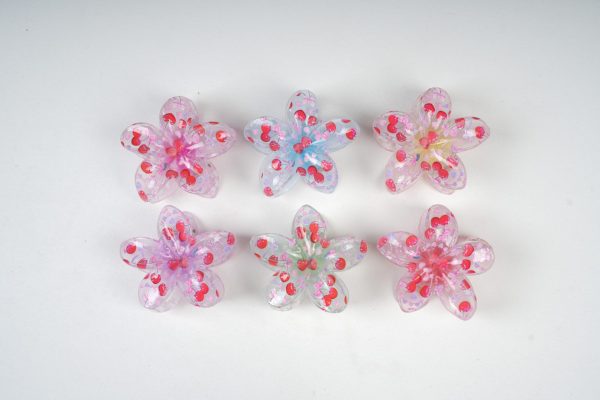 Transparent Floral Cherry Claw