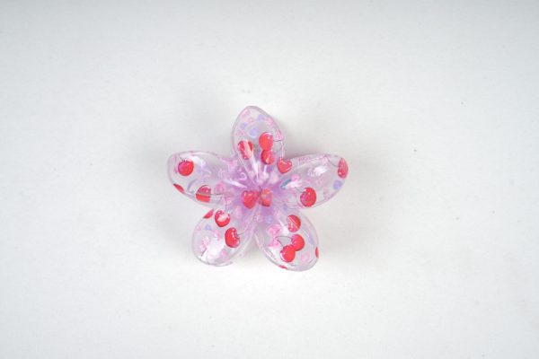 Transparent Floral Cherry Claw