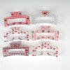 Preppy Plaid Bow Heart Large Hair Claw Clips