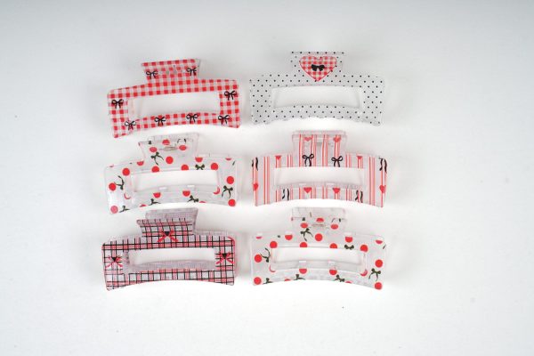 Vintage Plaid Dot Hair Claw