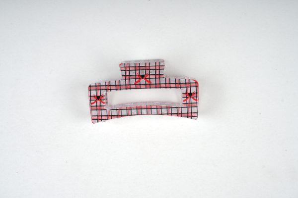 Vintage Plaid Dot Hair Claw