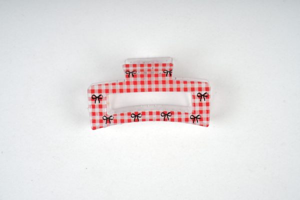 Vintage Plaid Dot Hair Claw